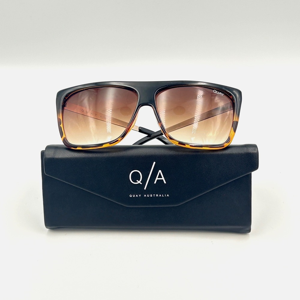 Quay Australia‎ OTL II Sunglasses Womens Oversized Tortoise Fade Rose Gold Glam